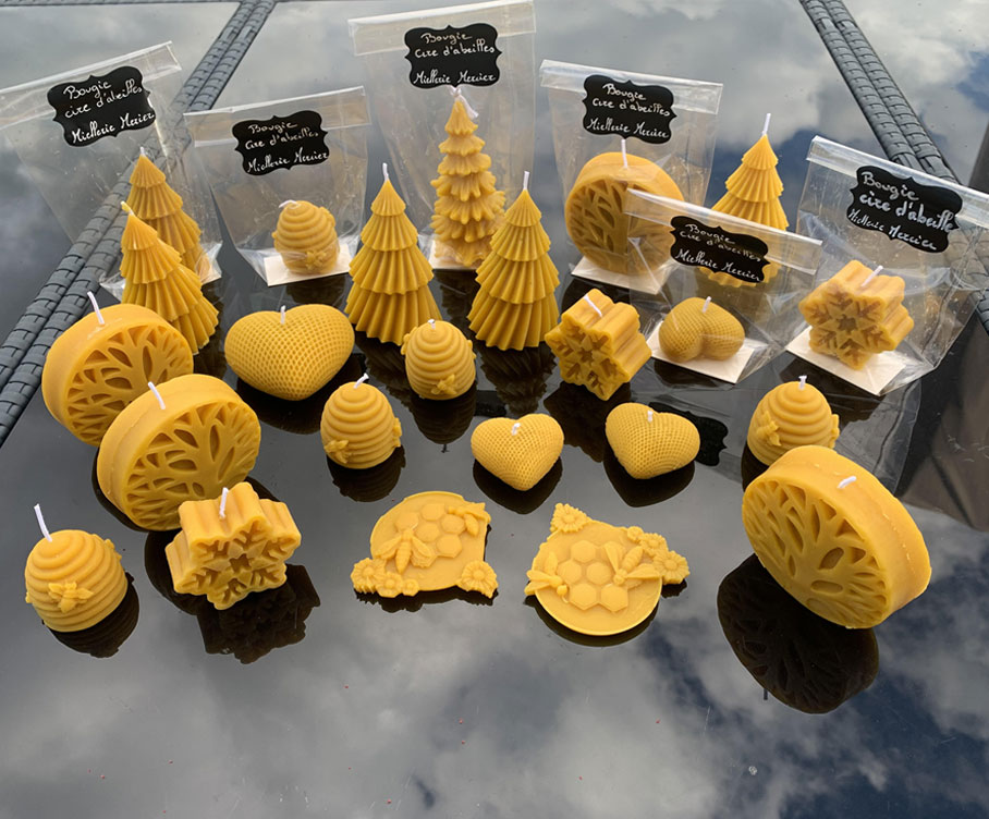 Bougies à la cire d’abeilles